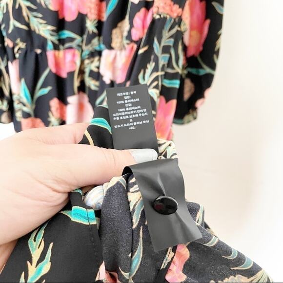 Kate Spade Black Floral Blossom Cold Shoulder Dress XS - Picture 7 of 10